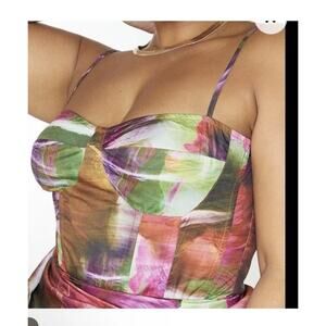 Corset Bustier Plus Size 20 Multi Pretty Little Thing Party Club Y2K 90s Boned